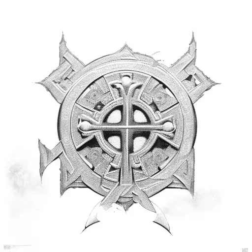 irish celtic cross tattoo design idea