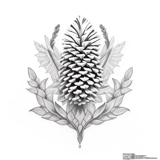 Pinecone tattoo design idea