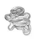 A tattoo of a snake wrapped around a stack of money with a dotwork style tattoo design idea