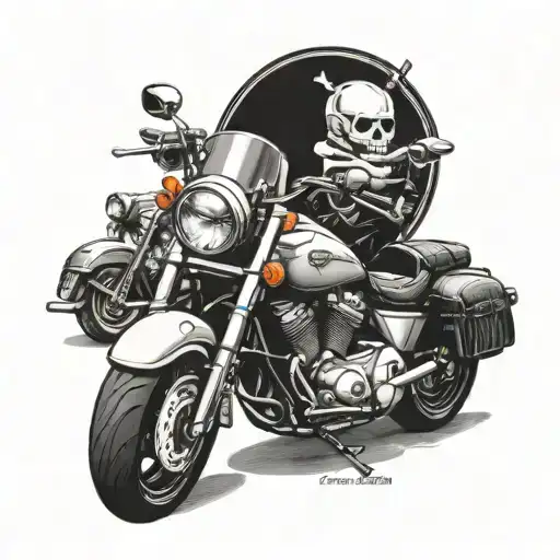 honda varadero motorcycle and harley davidson motorcycle with skull tattoo design idea
