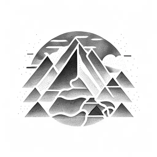 mountain on ice cream tattoo design idea