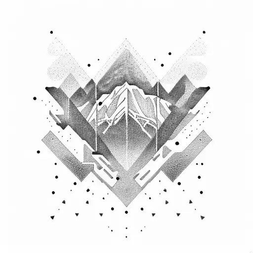 mountain on ice cream tattoo design idea