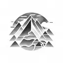 mountain on ice cream tattoo design idea