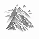 mountain on ice cream tattoo design idea