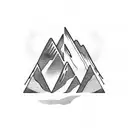 mountain on ice cream tattoo design idea