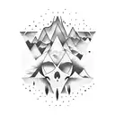 mountain on ice cream tattoo design idea