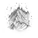mountain on ice cream tattoo design idea
