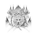 mountain on ice cream tattoo design idea