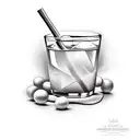 old fashioned drink tattoo design idea