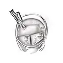 old fashioned drink tattoo design idea