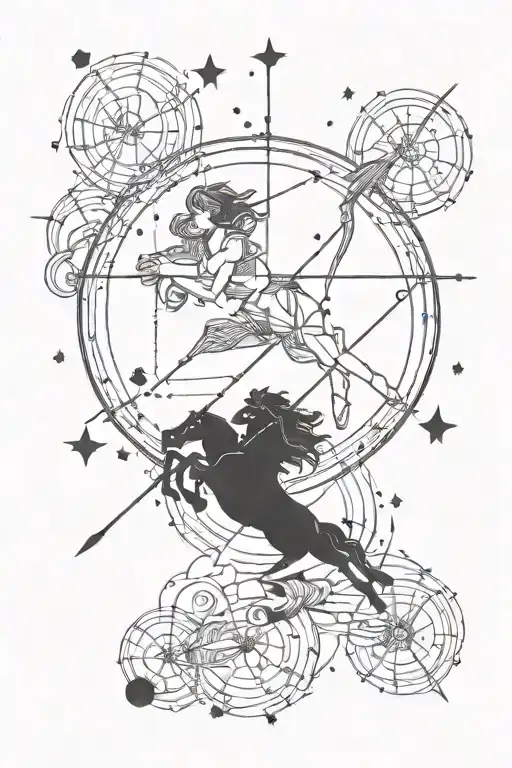 Sagittarius constellation tattoo design idea