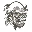angry gorilla face tattoo design idea