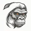 angry gorilla face tattoo design idea