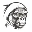 angry gorilla face tattoo design idea