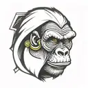 angry gorilla face tattoo design idea