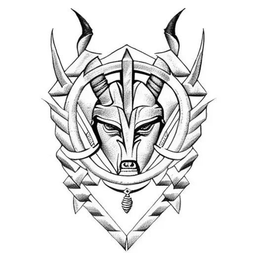 Spartan Capricorn  tattoo design idea