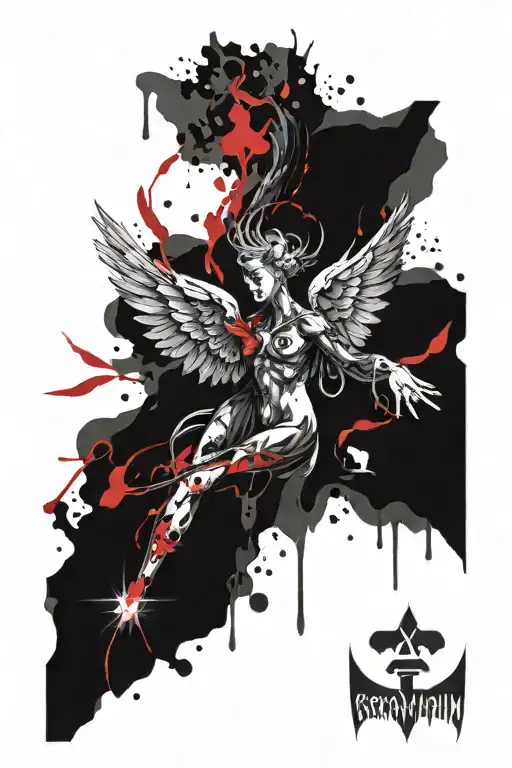 seraphim tattoo in dark mode A second tattoo design idea