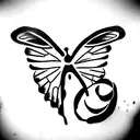 bullet with butterfly wings tattoo design idea