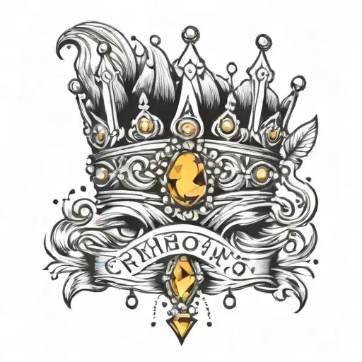 amber wearing crown surrounded by diamonds sparkles tattoo design idea