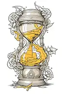 broken hourglass tattoo design idea