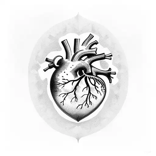 anatomical heart made of glass panels  tattoo design idea
