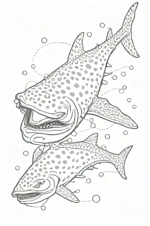 whale shark, dots, circles  tattoo design idea