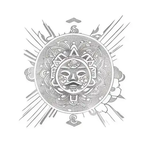 sol y estrella tattoo design idea