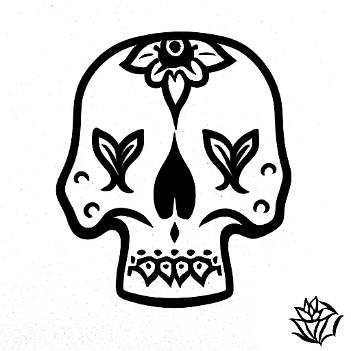 calavera con sol detrás  tattoo design idea