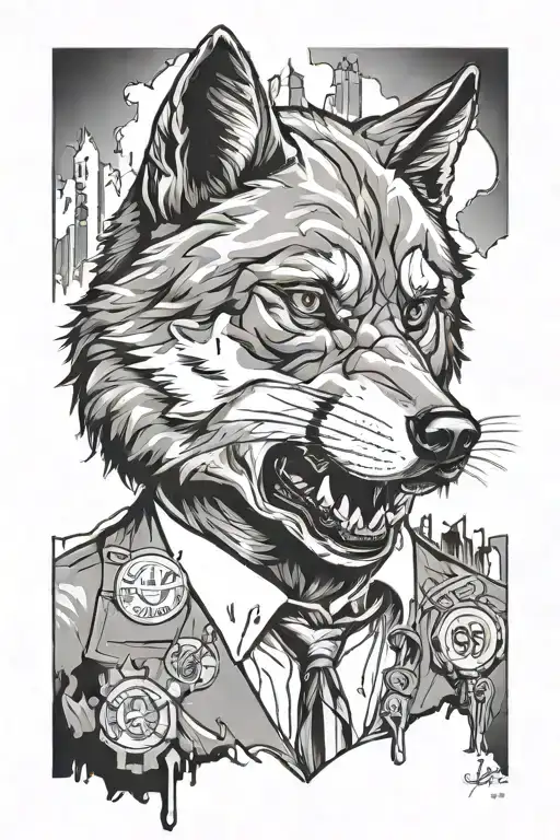 wolf of Wall Street tattoo design idea