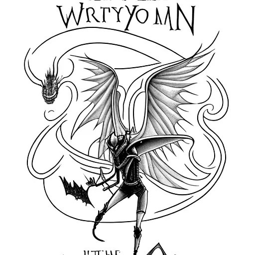 woman's straight spine tattoo incorporating harry potter and how to train your dragon tattoo design idea