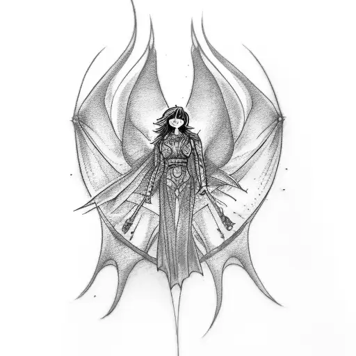 woman's straight spine tattoo incorporating harry potter and how to train your dragon tattoo design idea