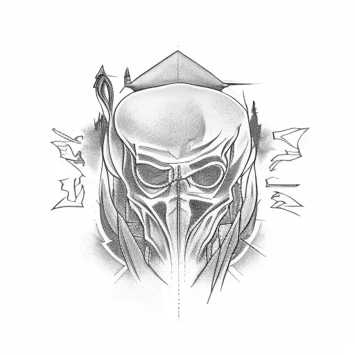 A single line tattoo that runs from top to bottom of the spine, incorporating elements of Harry Potter and How to Train  tattoo design idea