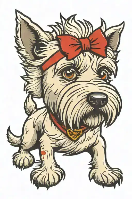cartoon westie dog tattoo design idea