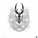 Loki chained up tattoo design idea