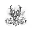 Loki chained up tattoo design idea