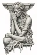 Statue Crying tattoo design idea