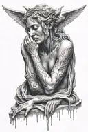Statue Crying tattoo design idea