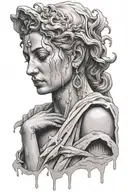 Statue Crying tattoo design idea