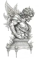 Statue Crying Blood tattoo design idea