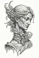 Statue Crying Blood tattoo design idea