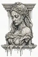 Statue Crying Blood tattoo design idea