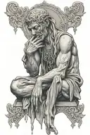 Statue Crying Blood tattoo design idea