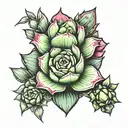 succulent and cactus tattoo design idea