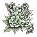 succulent and cactus tattoo design idea
