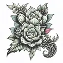succulent and cactus tattoo design idea