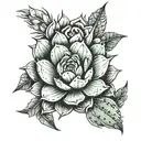 succulent and cactus tattoo design idea