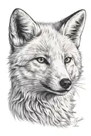 arctic fox head tattoo design idea