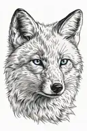 arctic fox head tattoo design idea