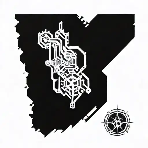 design a tattoo that incorporates elements of Mechanical engineering, computer engineering and philosophy tattoo design idea