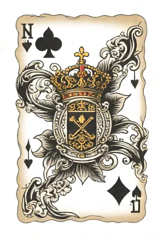 Southern flag with royal flush hand tattoo design idea